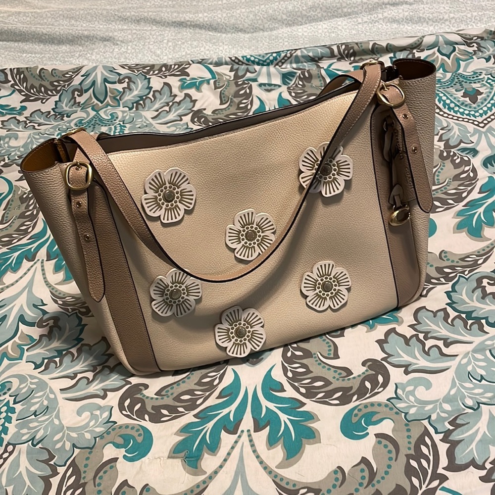 Coach Alana Tote With Custom Tea Roses